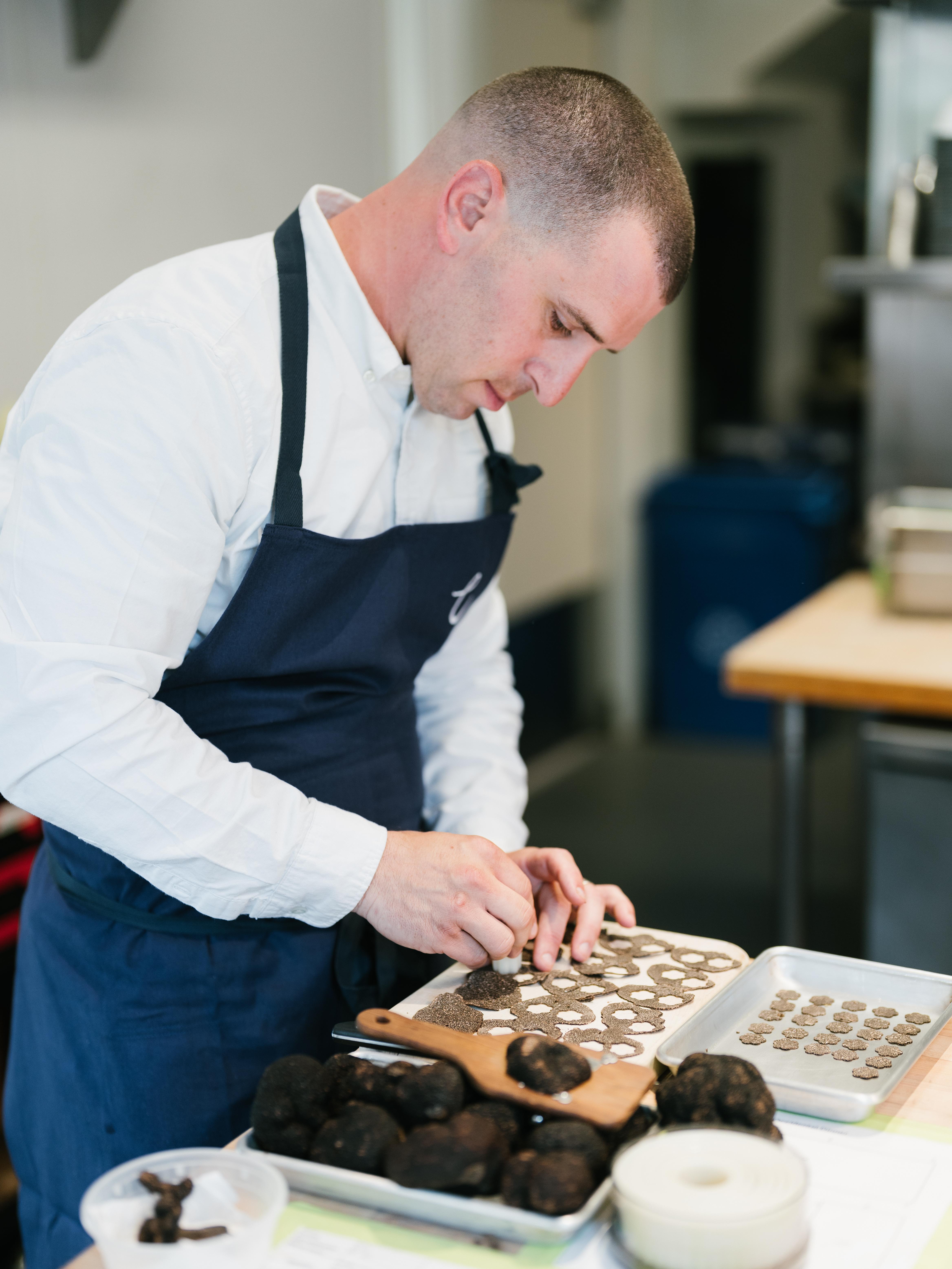Chef Elliot preparing truffles.
