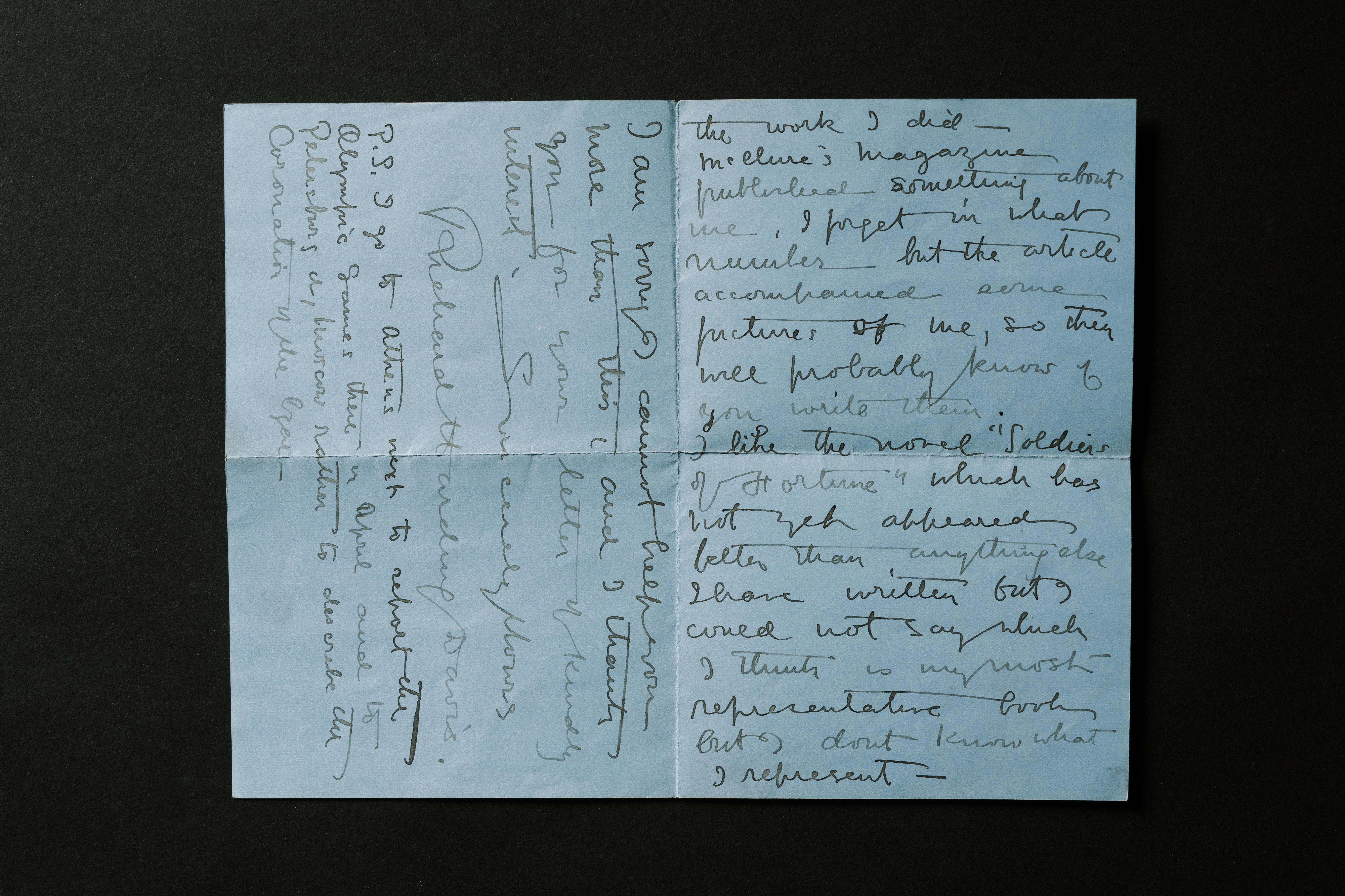 Original letter from Richard Harding Davis.