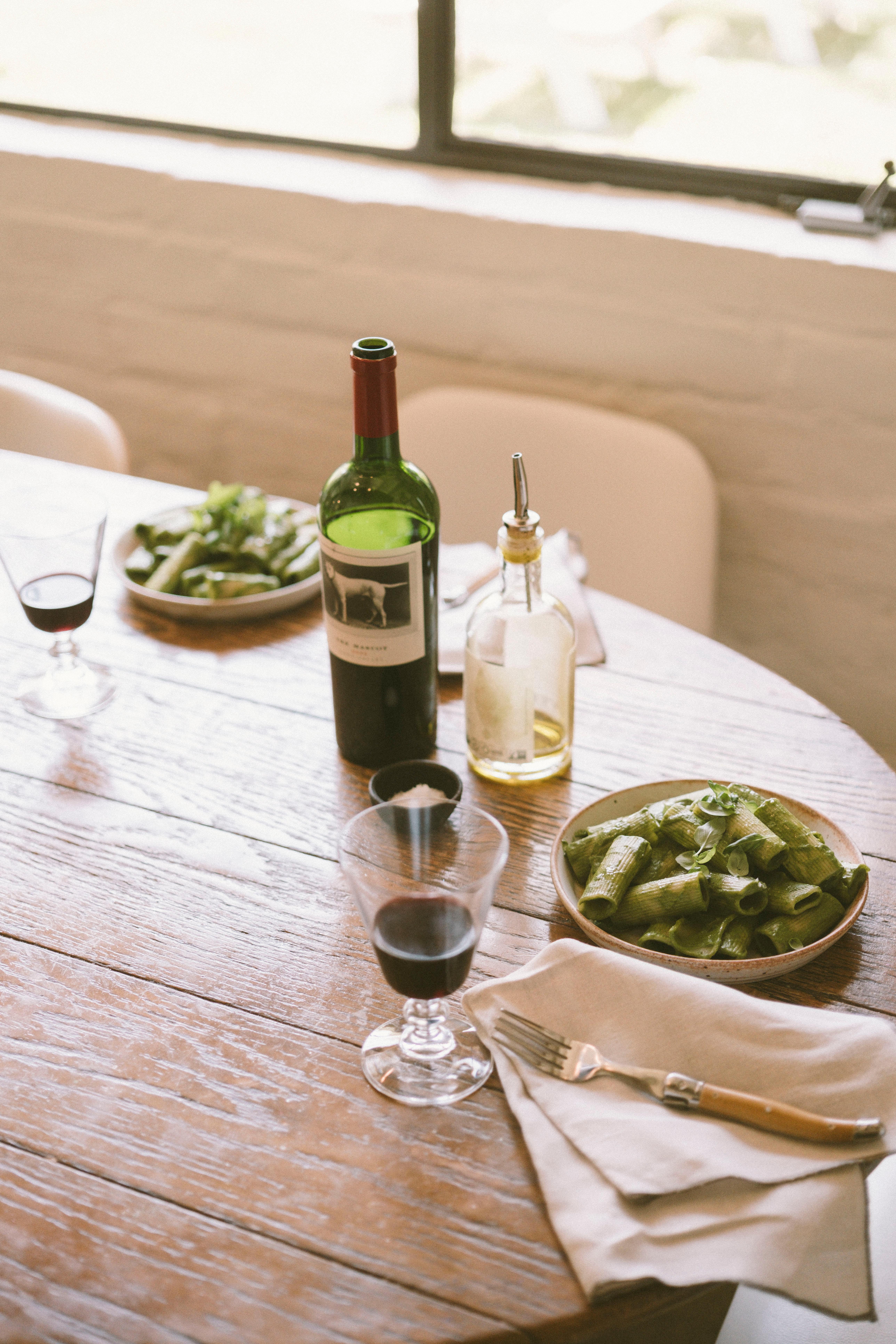 The Mascot with spinach rigatoni.