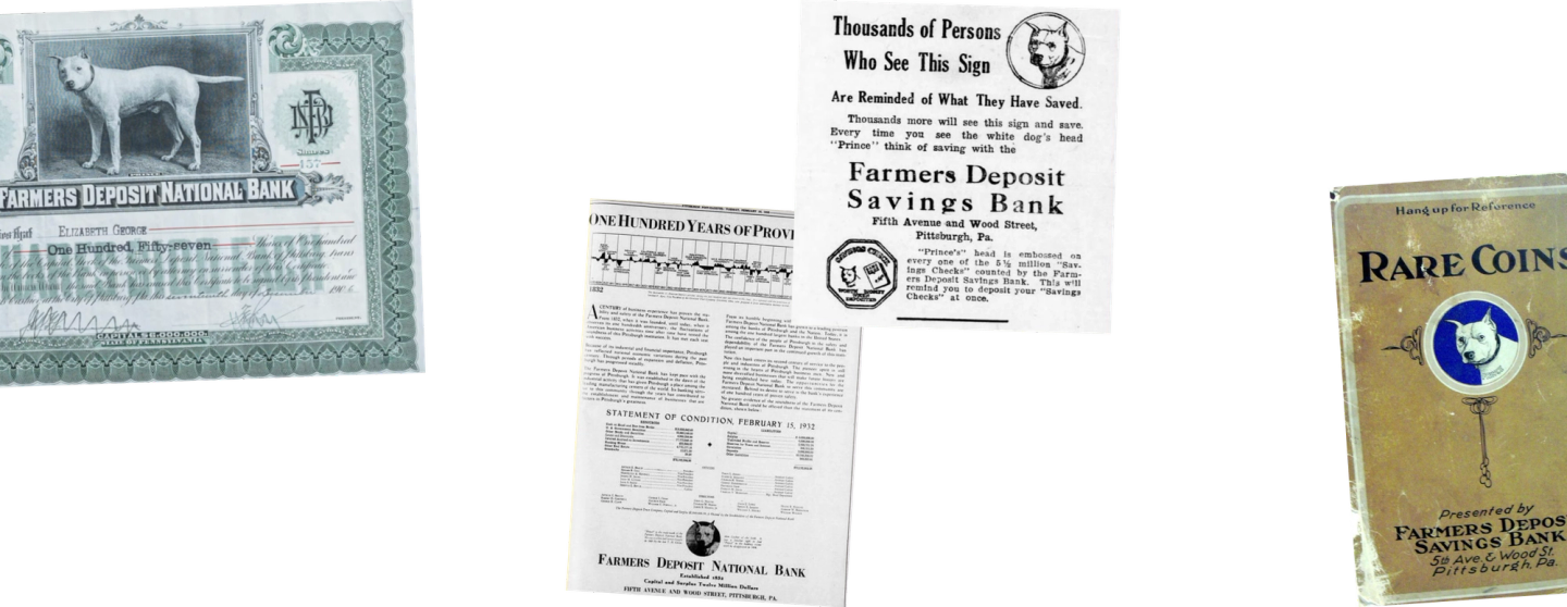 "Prince" was the unofficial Mascot of The Bank of Pittsburgh in the mid-19th century, and the basis for many bank notes from the era.