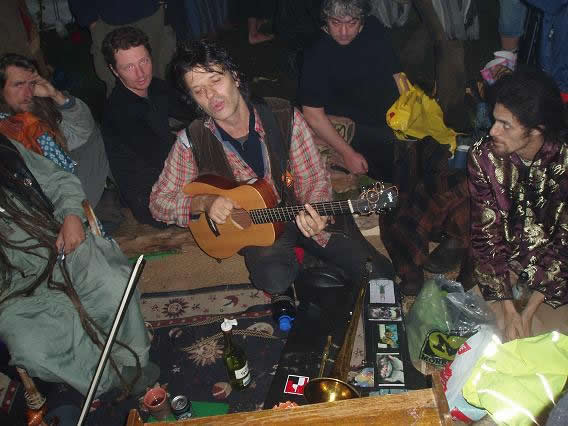 Rory jamming at a live session at the Green Gathering festival.