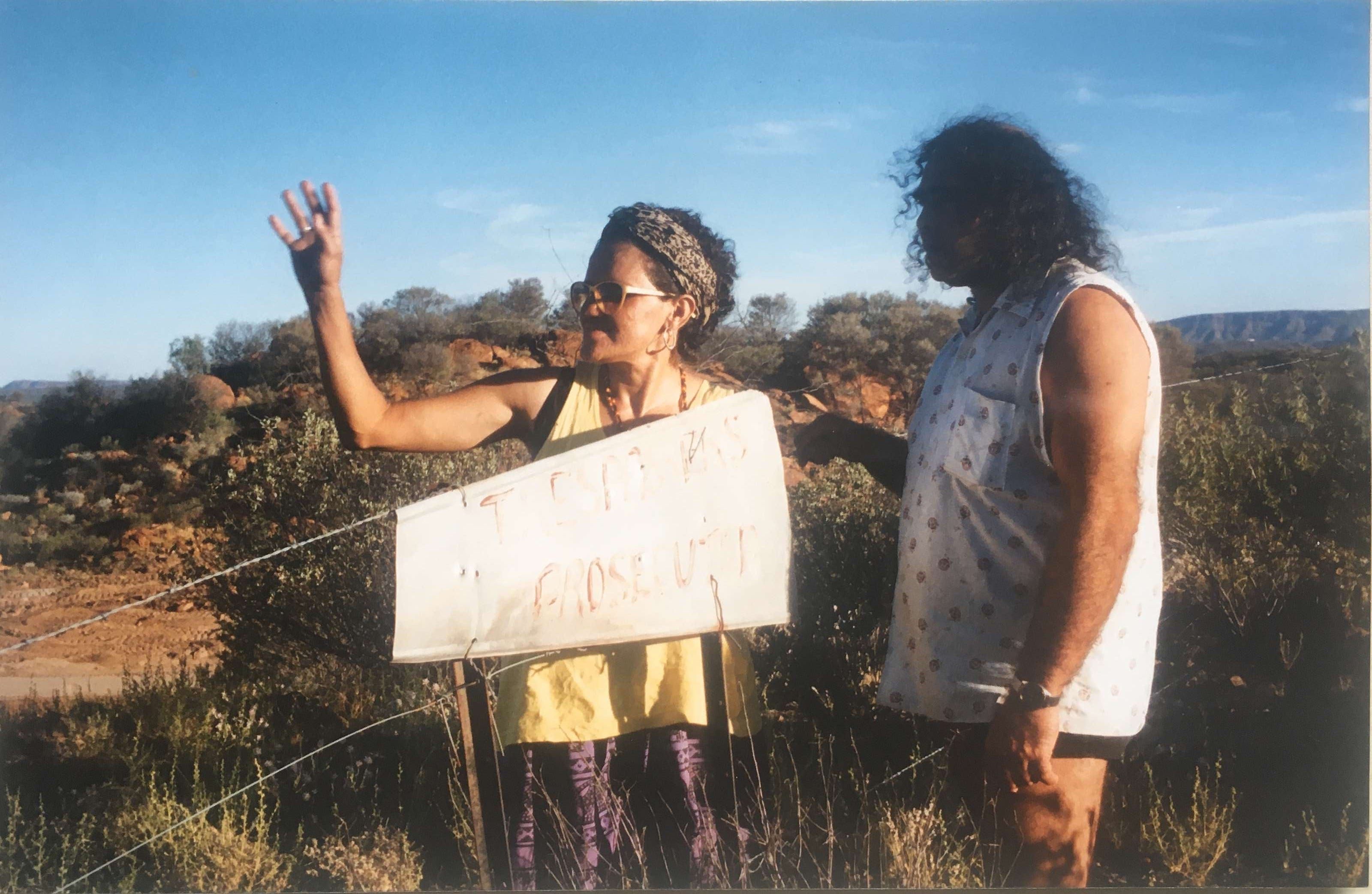Kev Carmody and Ruby Near Alice Springs. Aboriginal action against the construction of a dam that was being  proposed.