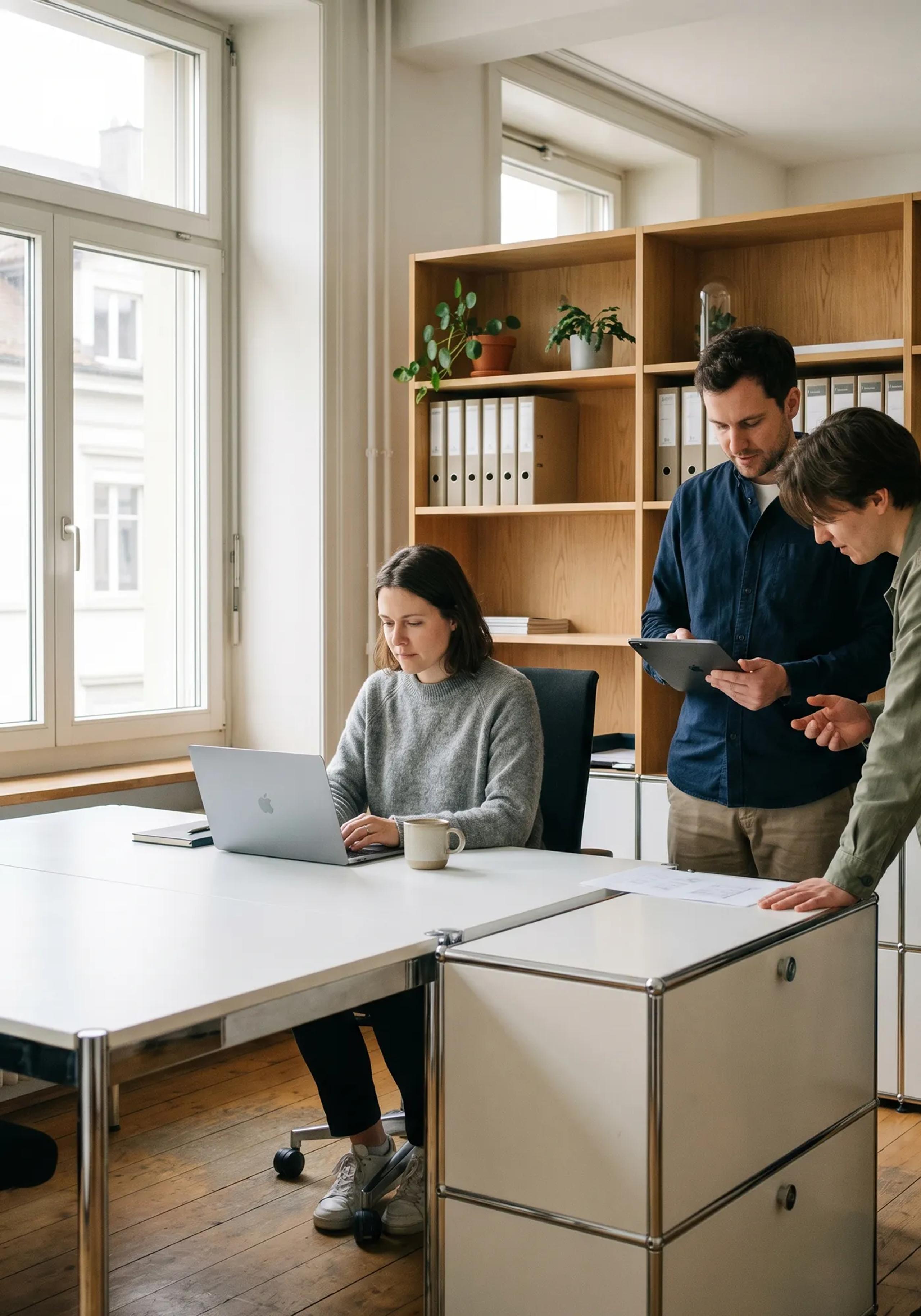 Apple-Arbeitsumgebung mit MacBook und iPhone im KMU-Alltag