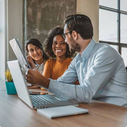 Advisers reviewing property financing options with a client