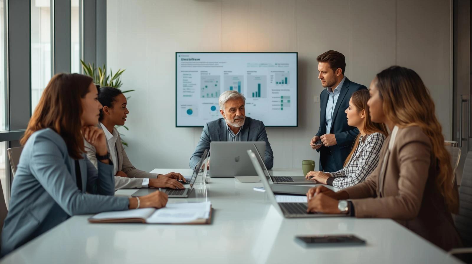 Business owners in a consultation meeting with CodeAutomation experts discussing Odoo ERP implementation and business goals, representing how CodeAutomation guides companies through Odoo business solutions, consulting, and development to start their ERP journey with clarity and confidence.