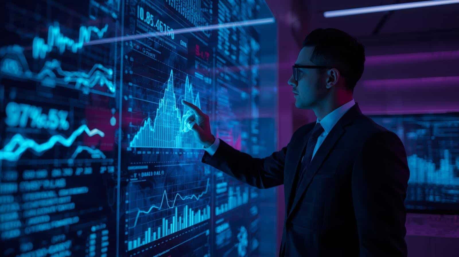 business leaders using AI analytics dashboards for data-driven decision making