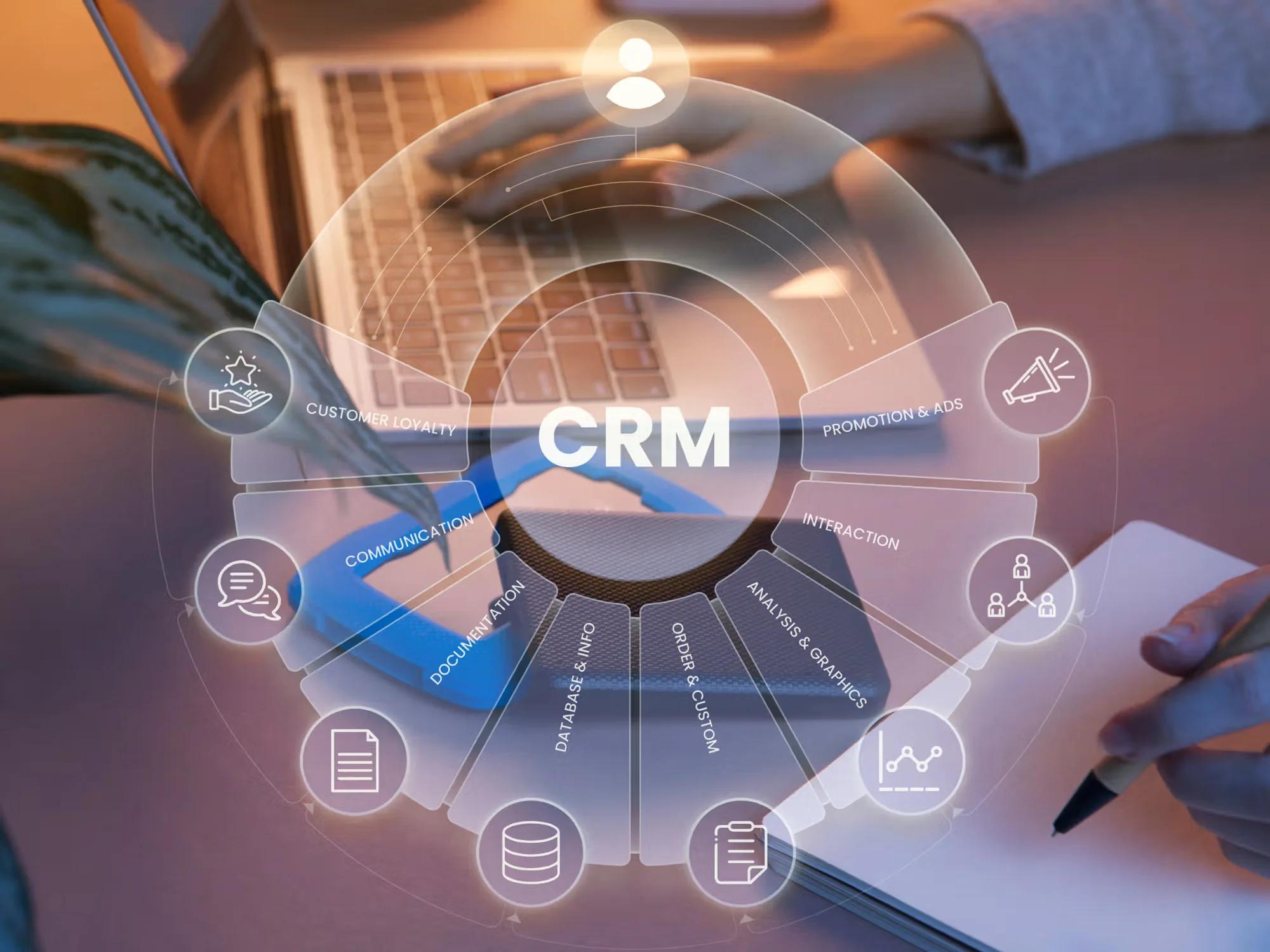 GoHighLevel CRM customization and automation services visual diagram showing CRM functions and features with GHL logo over a laptop, for CodeAutomation.ai – US-based software company specializing in CRM customizations, business automation, and AI agent development