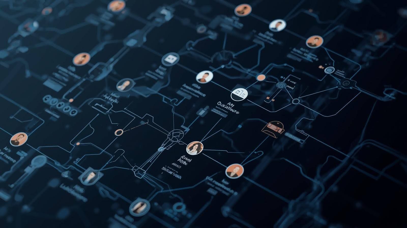 Smart AI agents analyzing and executing business processes