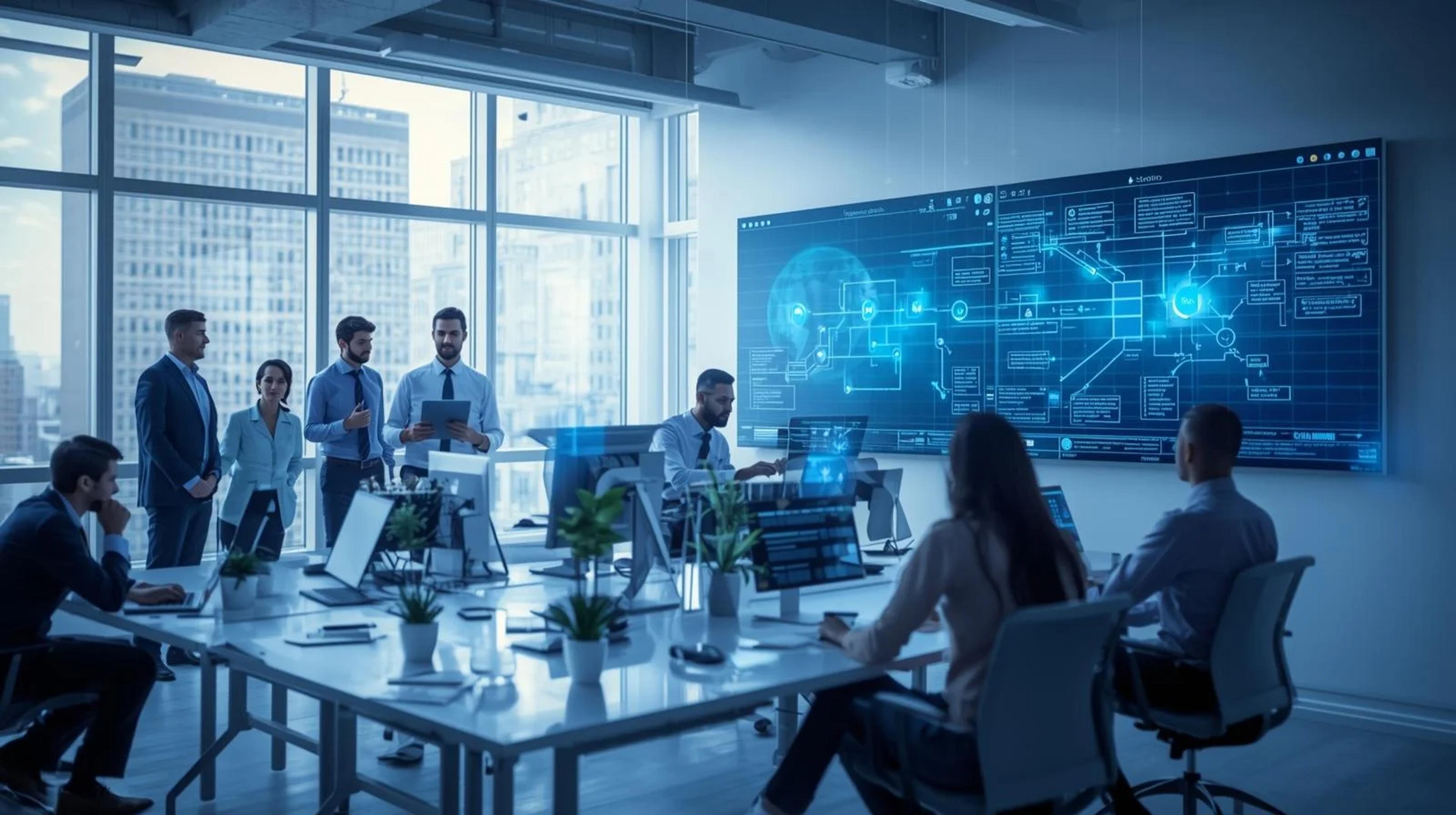 Teams collaborating around workflow automation dashboards supporting RevOps and Marketing Ops alignment, designed by codeautomation.ai Chicago USA