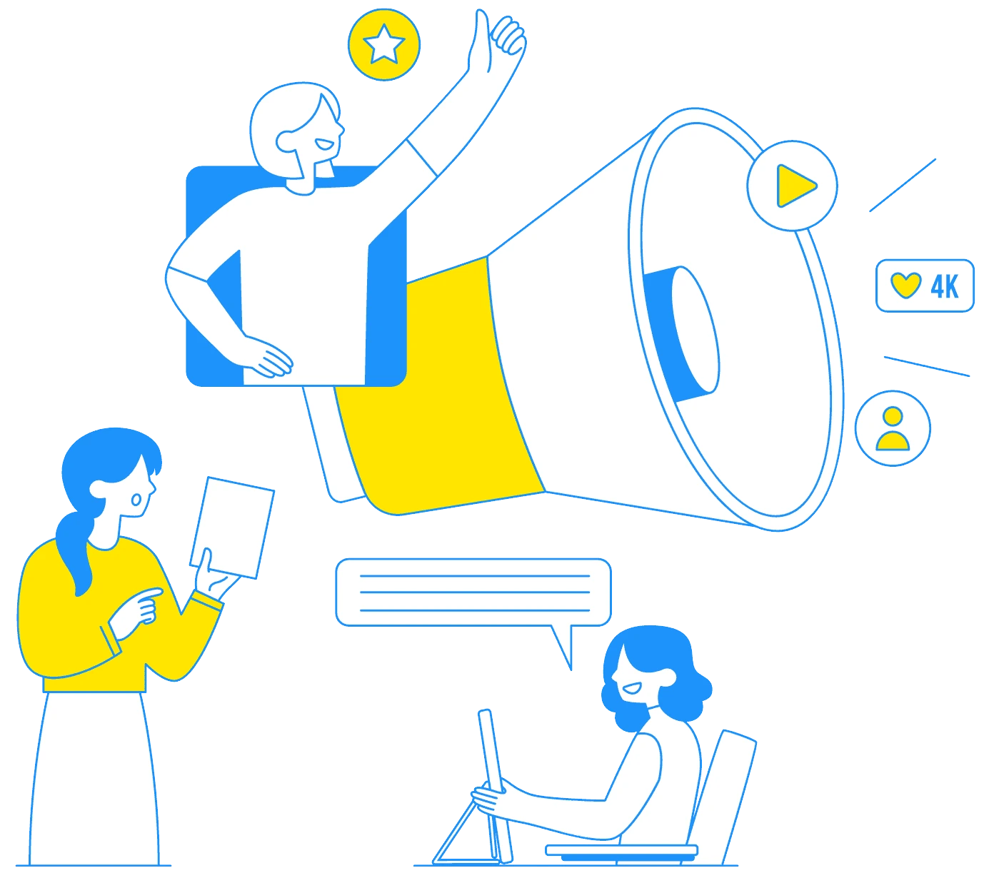  Illustration showing people engaging with AI-powered solutions—representing CodeAutomation.ai’s custom AI software development services to elevate business operations, drive growth, and optimize decision-making. Learn more at CodeAutomation.ai