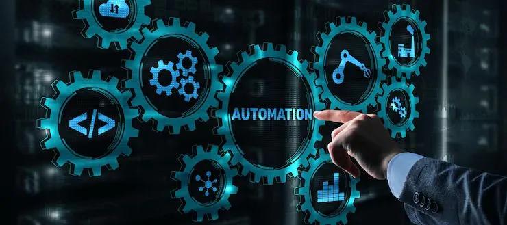 Hand interacting with digital gears displaying automation icons, symbolizing AI-powered business automation. CodeAutomation.ai offers Zoho automation services, including workflow automation, custom app development, and AI-driven integrations to streamline business processes.