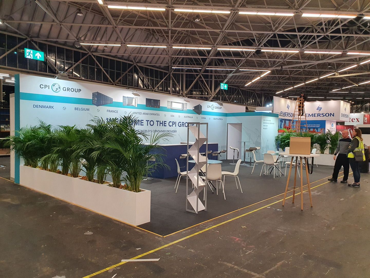 Perspective of the CPI Group stand at Intermodal Europe Amsterdam 2022 with meeting space for the logistics sector