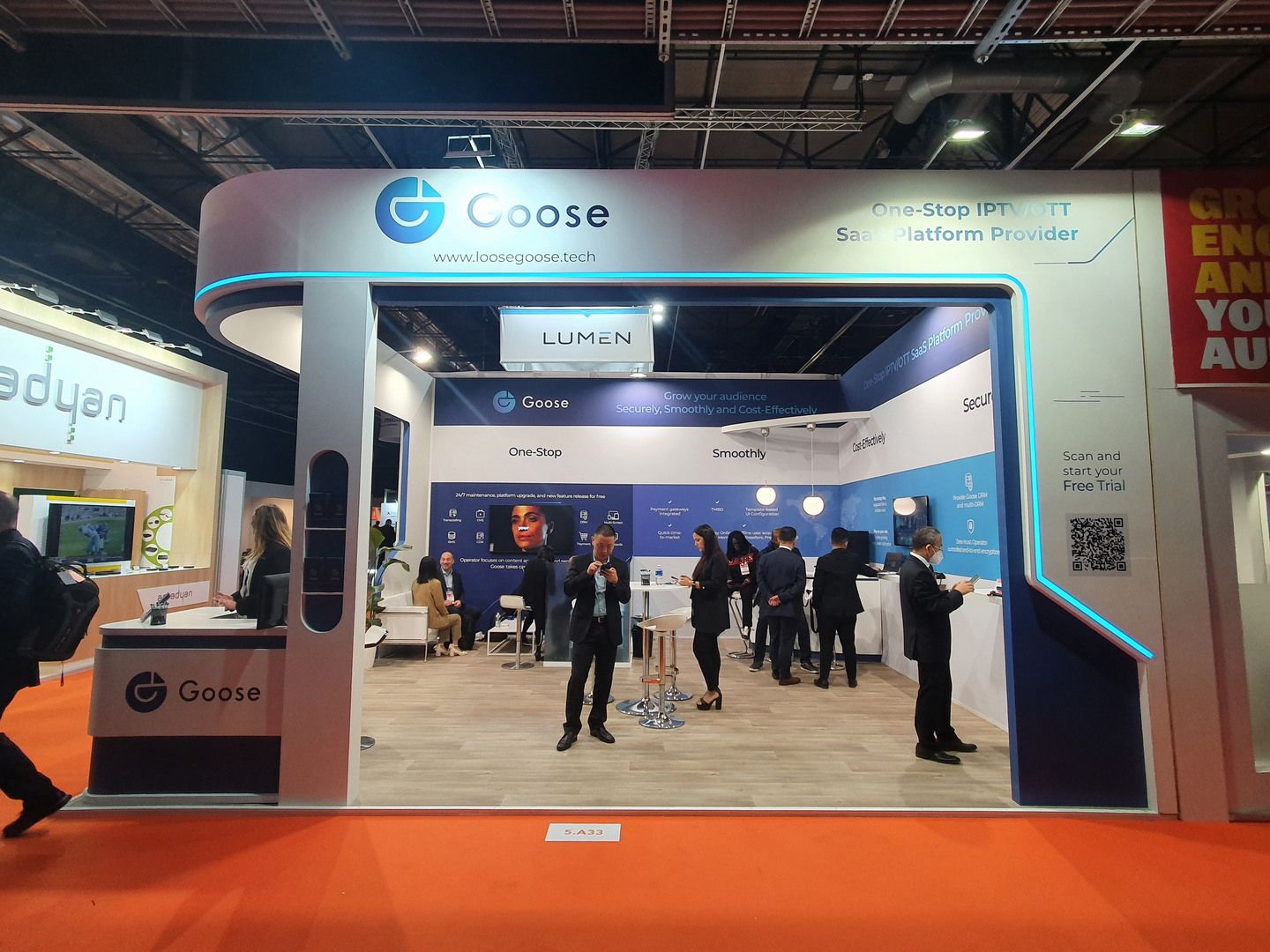 Detalle del diseño del stand de Goose para IBC 2022 en Amsterdam