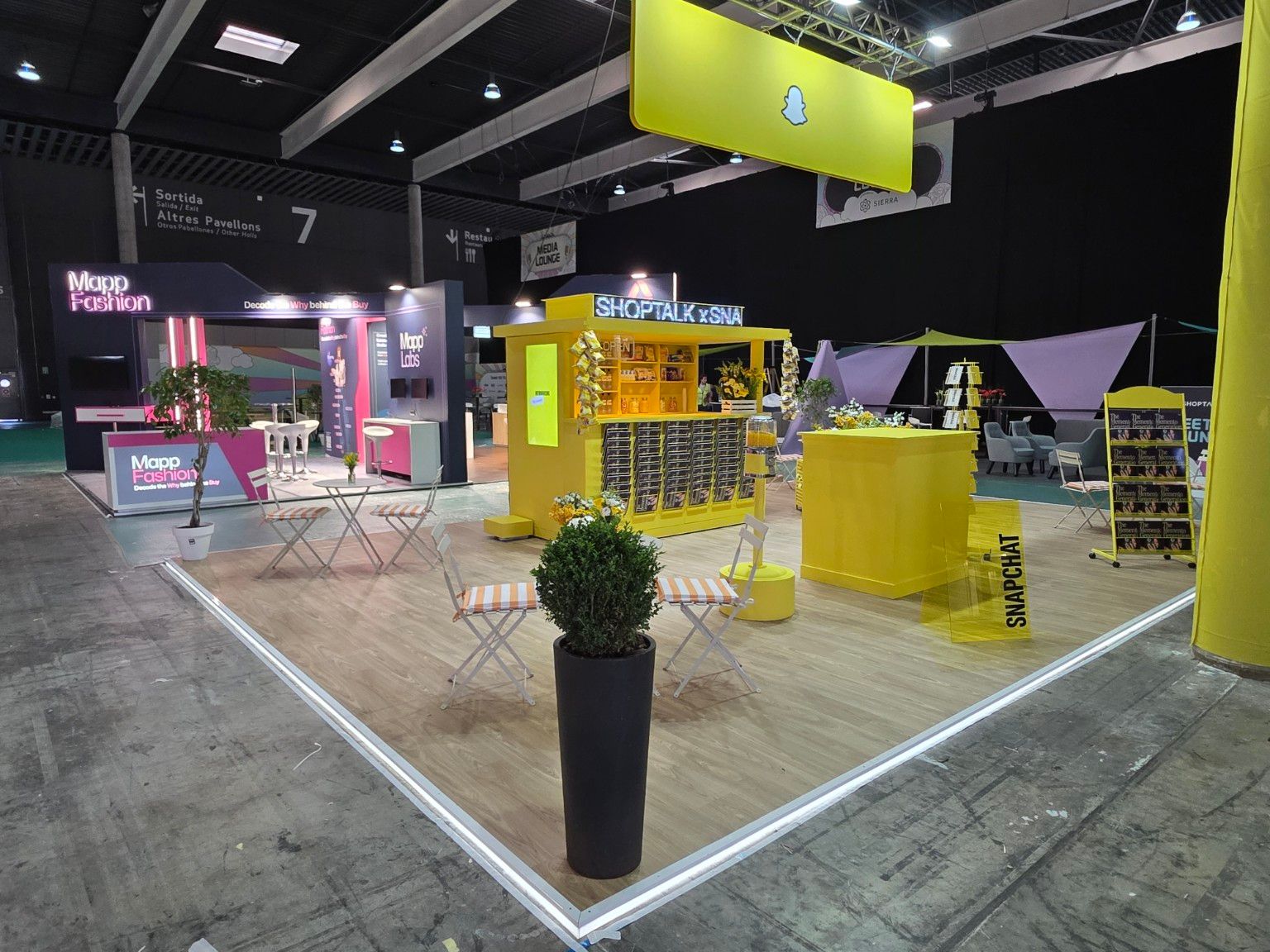 Snapchat exhibition stand at Shoptalk Europe 2026, Barcelona, in collaboration with Spiro. View 4.