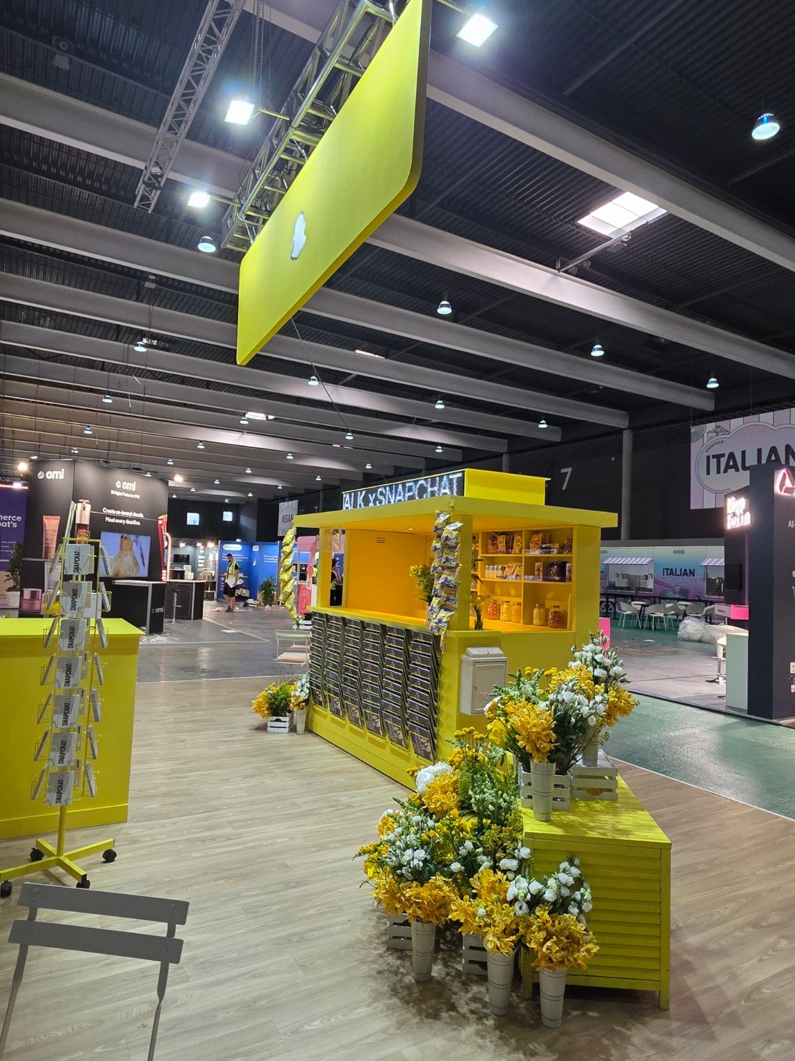 Snapchat exhibition stand at Shoptalk Europe 2026, Barcelona, in collaboration with Spiro. View 1.