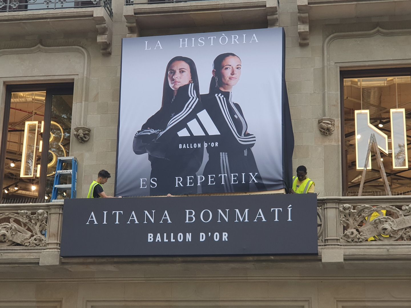Detail of the Adidas campaign dedicated to Aitana Bonmatí and her second consecutive Ballon d’Or