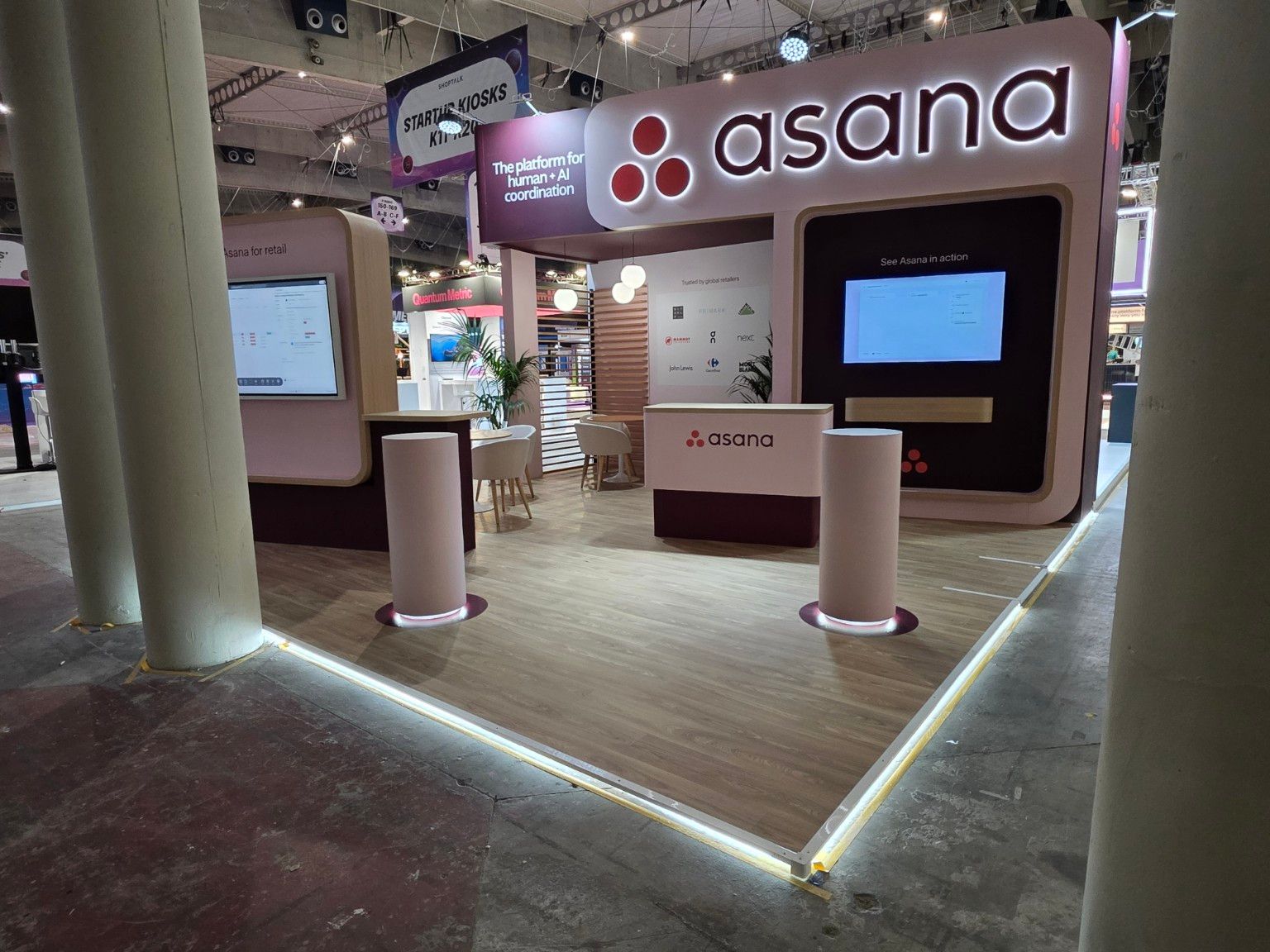 Asana exhibition stand at Shoptalk Europe 2025, Barcelona, in collaboration with Spiro. View 4.