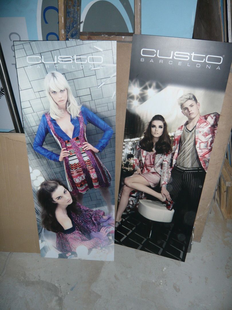 Campaign graphic panels prepared for Custo Barcelona retail installations