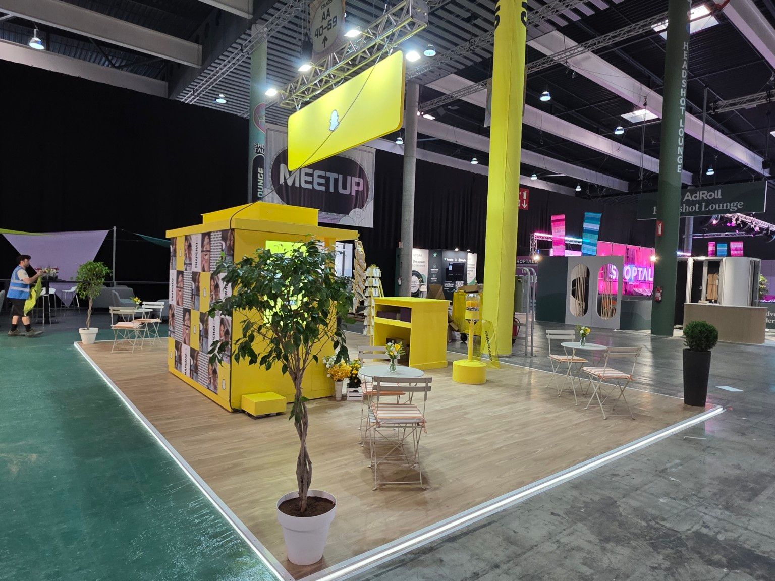 Snapchat exhibition stand at Shoptalk Europe 2026, Barcelona, in collaboration with Spiro. View 3.