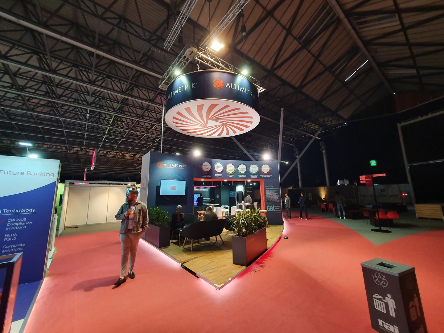 Perspective of the Altimetrik stand for Money20/20 2022 with open demonstration and meeting areas