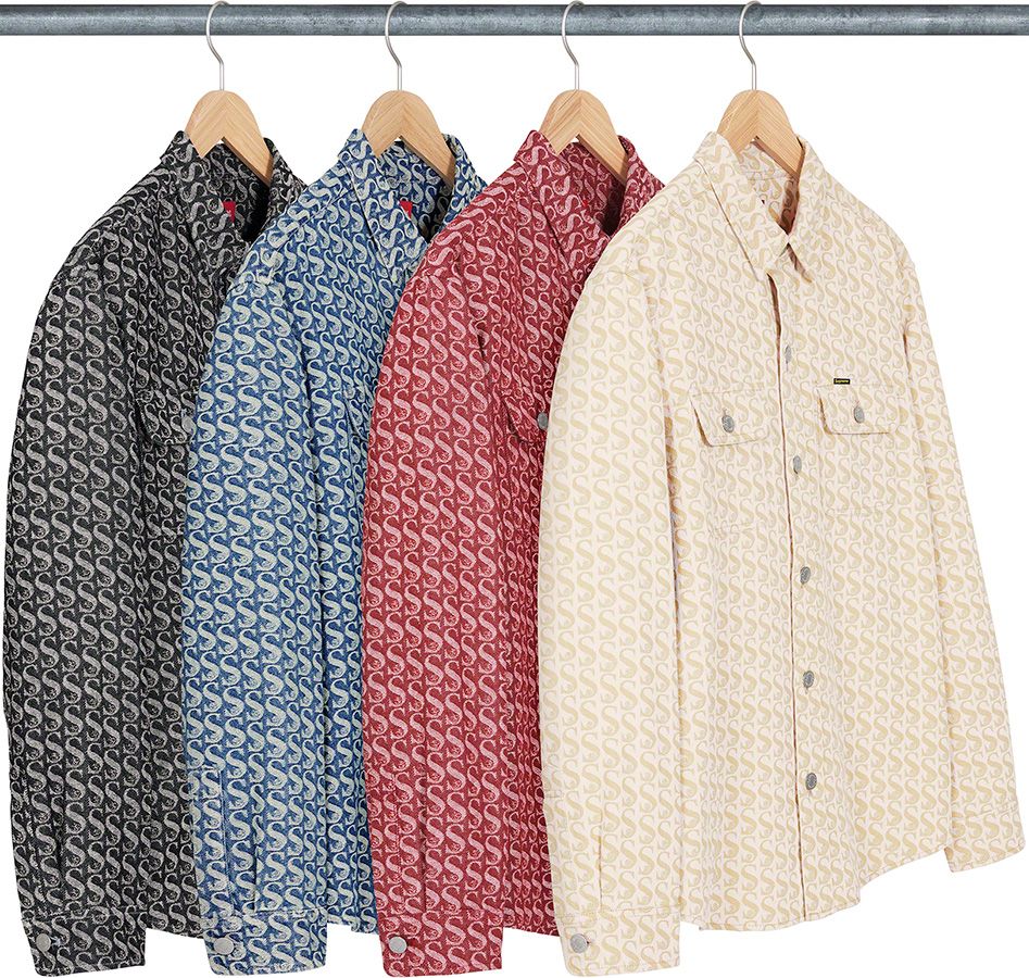 【即完売】シュプリーム♤リバーシブル デニム総柄 中綿ジャケット♧121 supremeリバーシブルロゴデニムジャケット