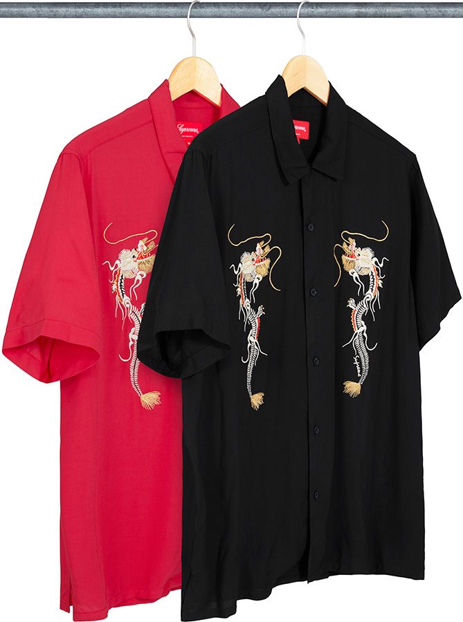 supreme Dragon Rayon Shir ドラゴン刺繍 半袖シャツ 黒 supreme Dragon Rayon Shir ドラゴン刺繍 半袖シャツ 黒