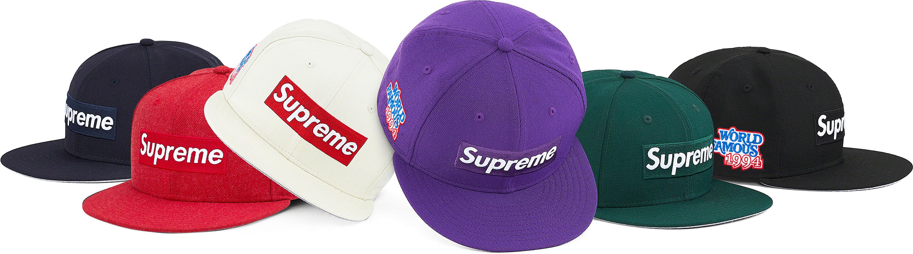 Supreme World Famous Box Logo 7½ Supreme World Famous 1994 Box Logo New Era Black 7 1/4 Brand