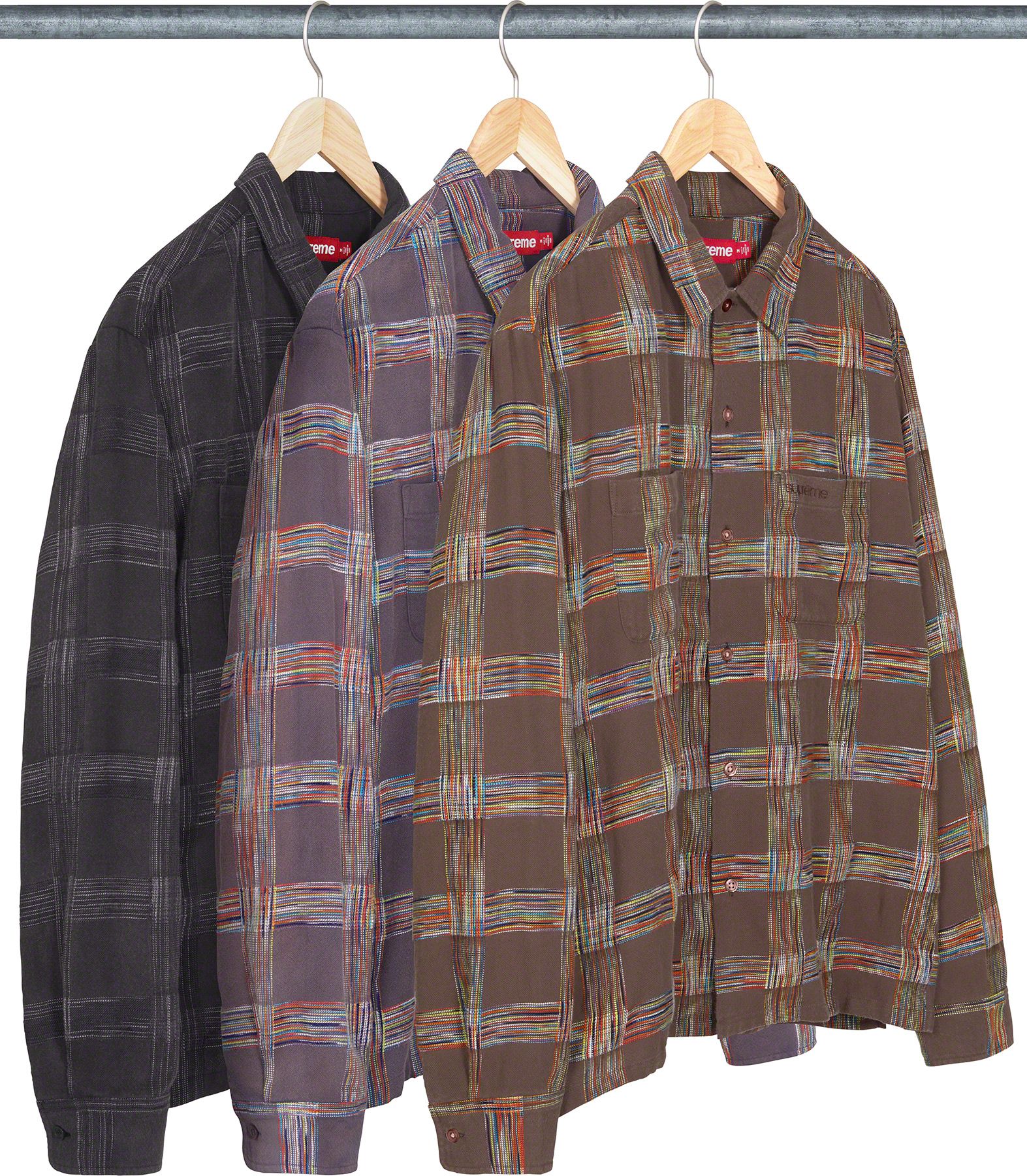 Supreme llic Plaid Zip Up Shirt ブラウン Supreme Metallic Plaid Zip Up Shirt (FW25) - $168