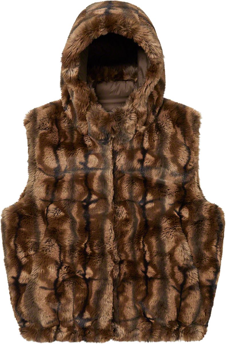窪塚着　Supreme Faux Fur Hooded vest ファー　ベスト Fall/Winter 2021 Preview – Supreme