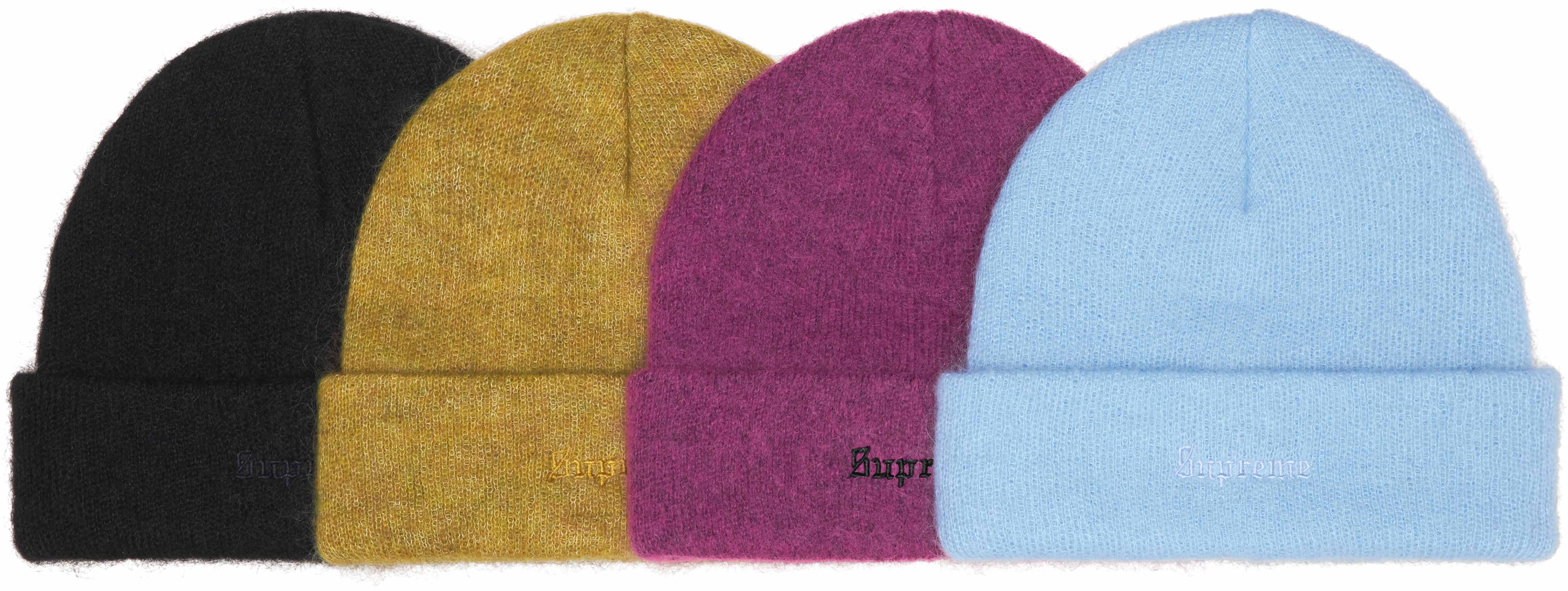 帽子 Supreme Mohair Beanie Chie Supreme Mohair Beanie Black Gray Brown Purple 4colors FW24