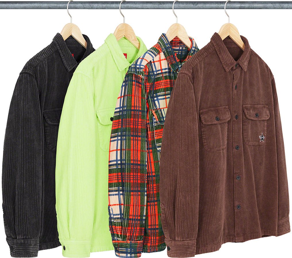 ジ*ン様 Supreme Printed Corduroy Shirt Supreme Snakeskin Corduroy Zip Up Shirt (FW20) - $158