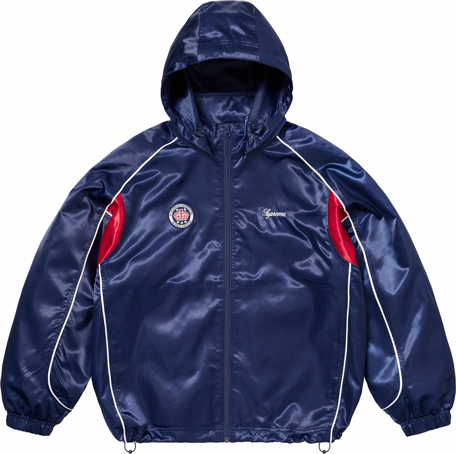 ジャケット・アウター Supreme Satin Hooded Track Jacket Black Spring/Summer 2024 Preview – Supreme