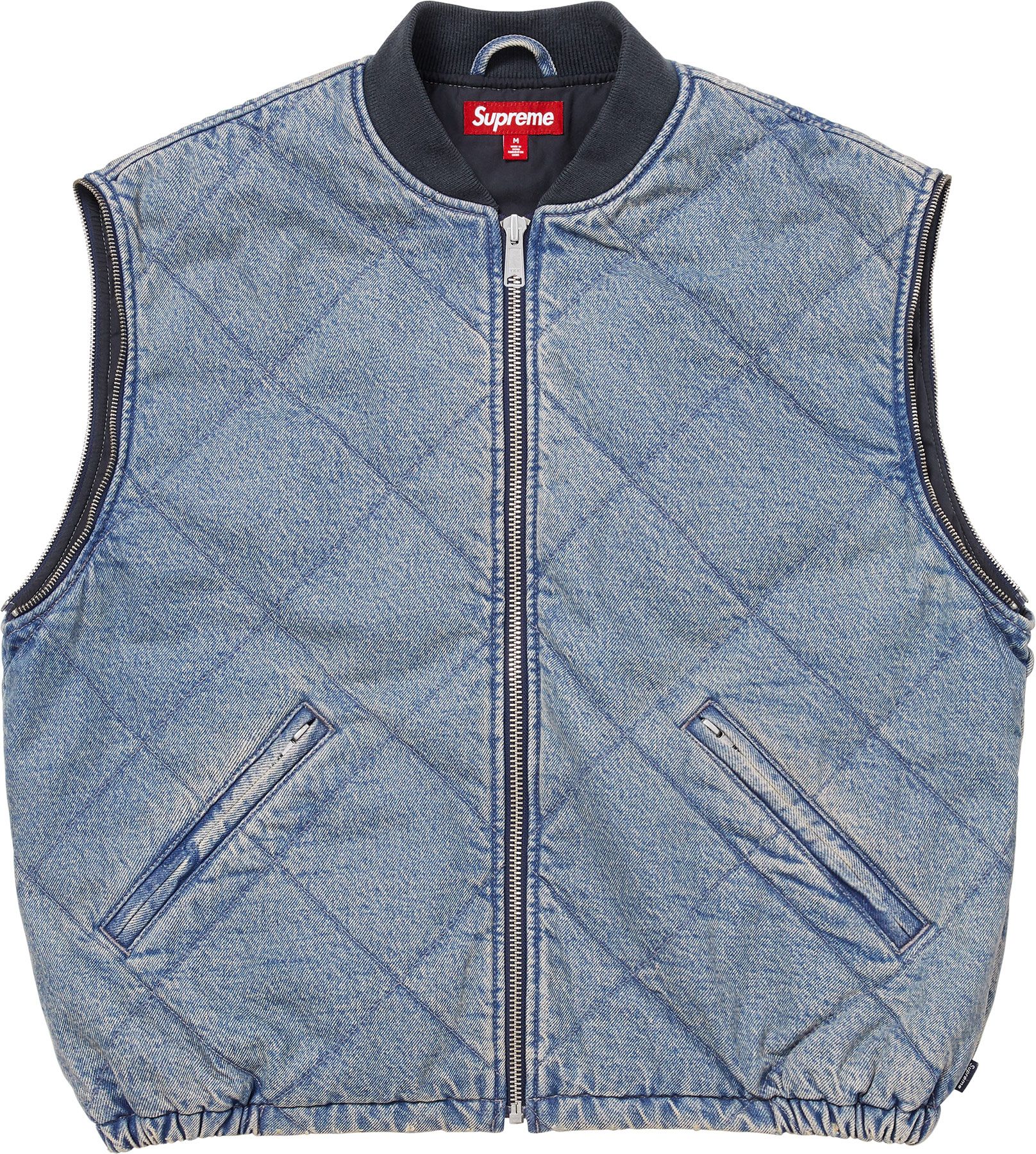 ジャケット・アウター Supreme Zip-Off Sleeve Bomber Jacket L Supreme Zip-Off Sleeve Quilted Bomber Jacket Denim Men's