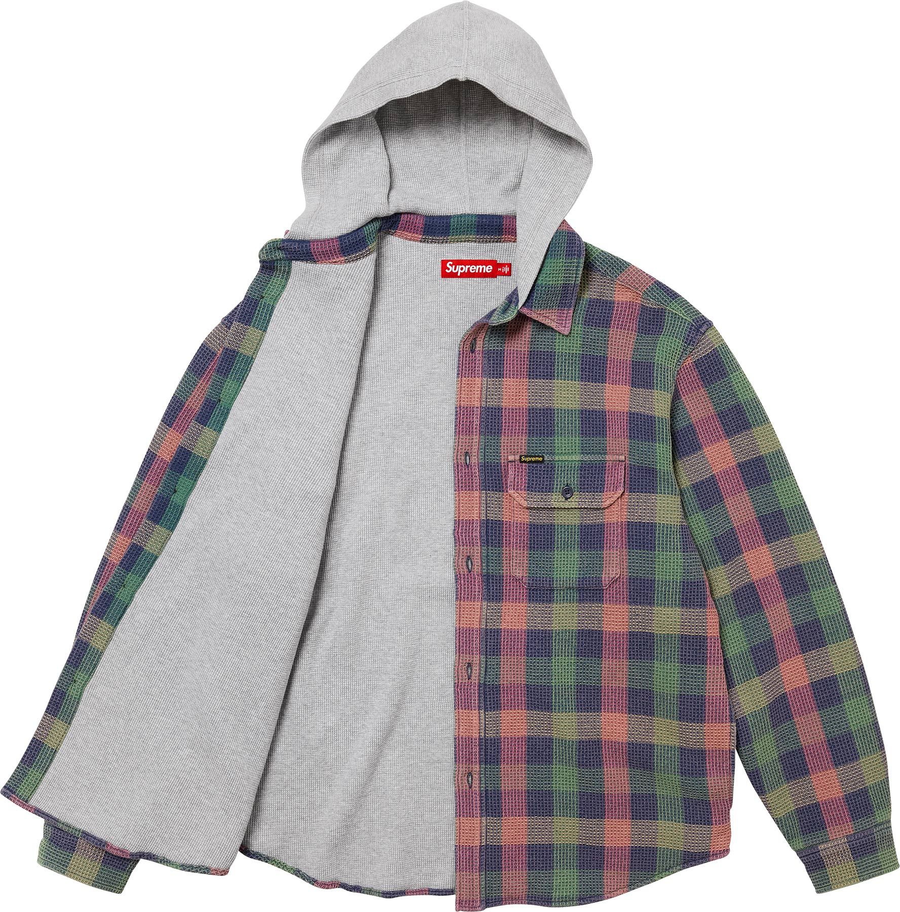 トップス Supreme waffle plaid hooded shirt Fall/Winter 2024 Preview – Supreme