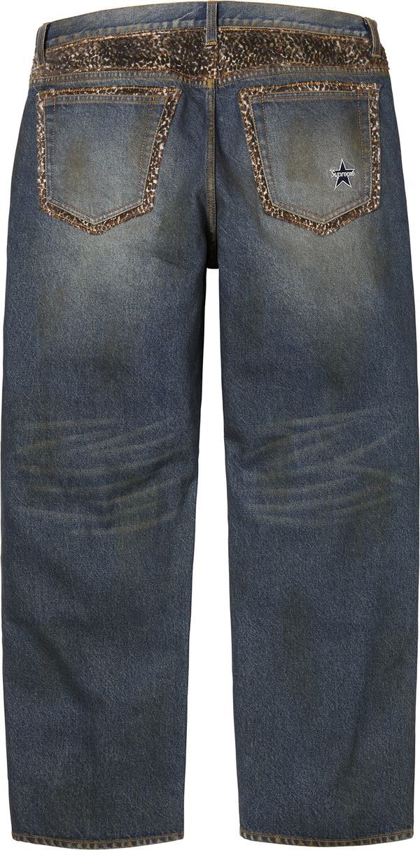 Leopard Faux Fur Loose Fit Jean