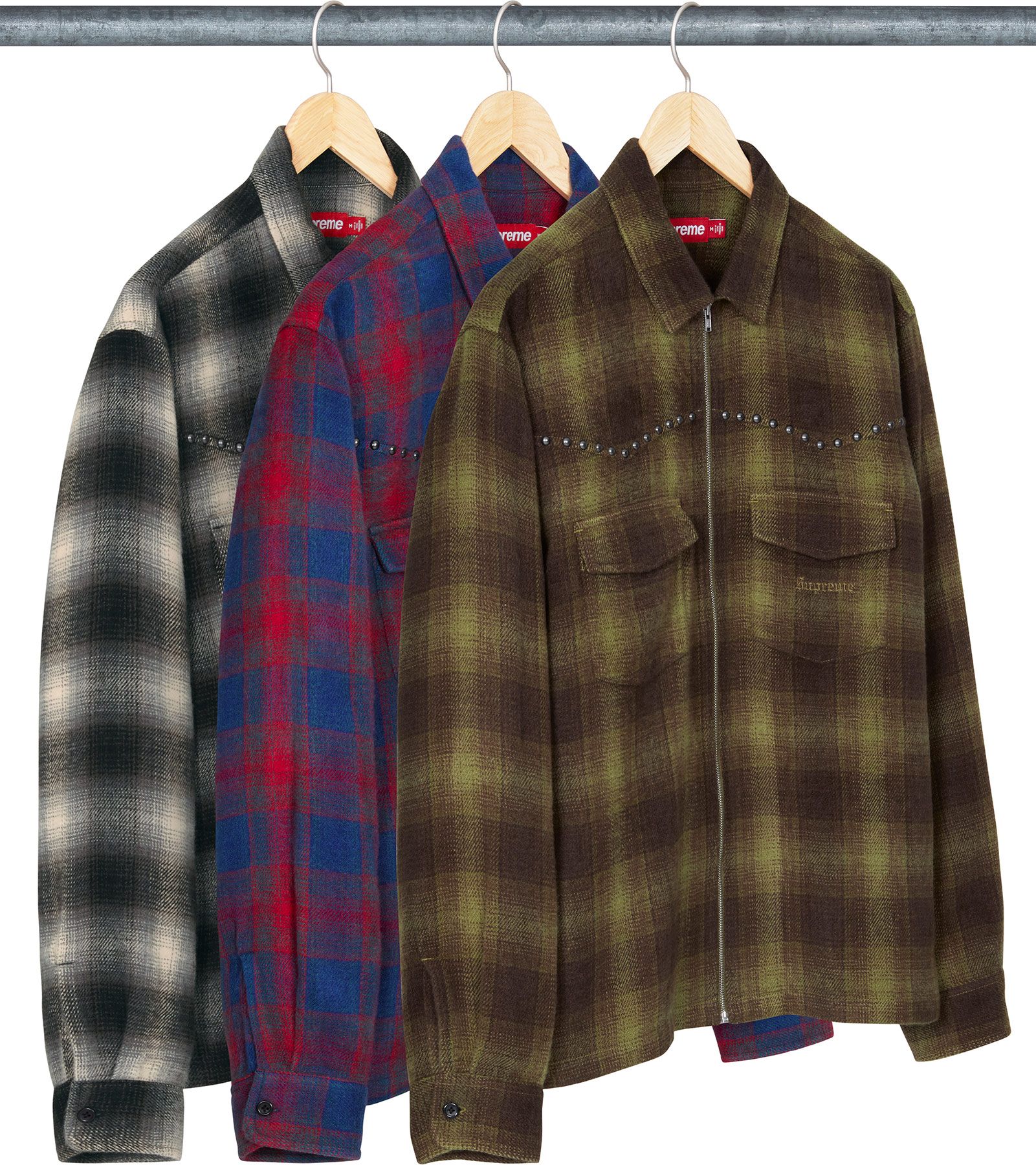 トップス Supreme Shadow Plaid Flannel ZipUp Shirt $_12.JPG?set_id=880000500F