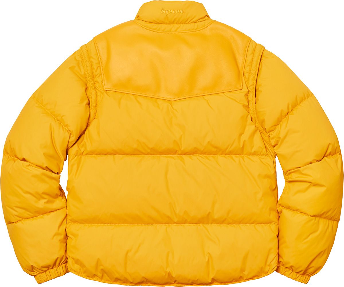 ジャケット・アウター Supreme SchottDown PuffyJacket Supreme Schott Chevron Leather Down Puffer Jacket (FW24) - $1298