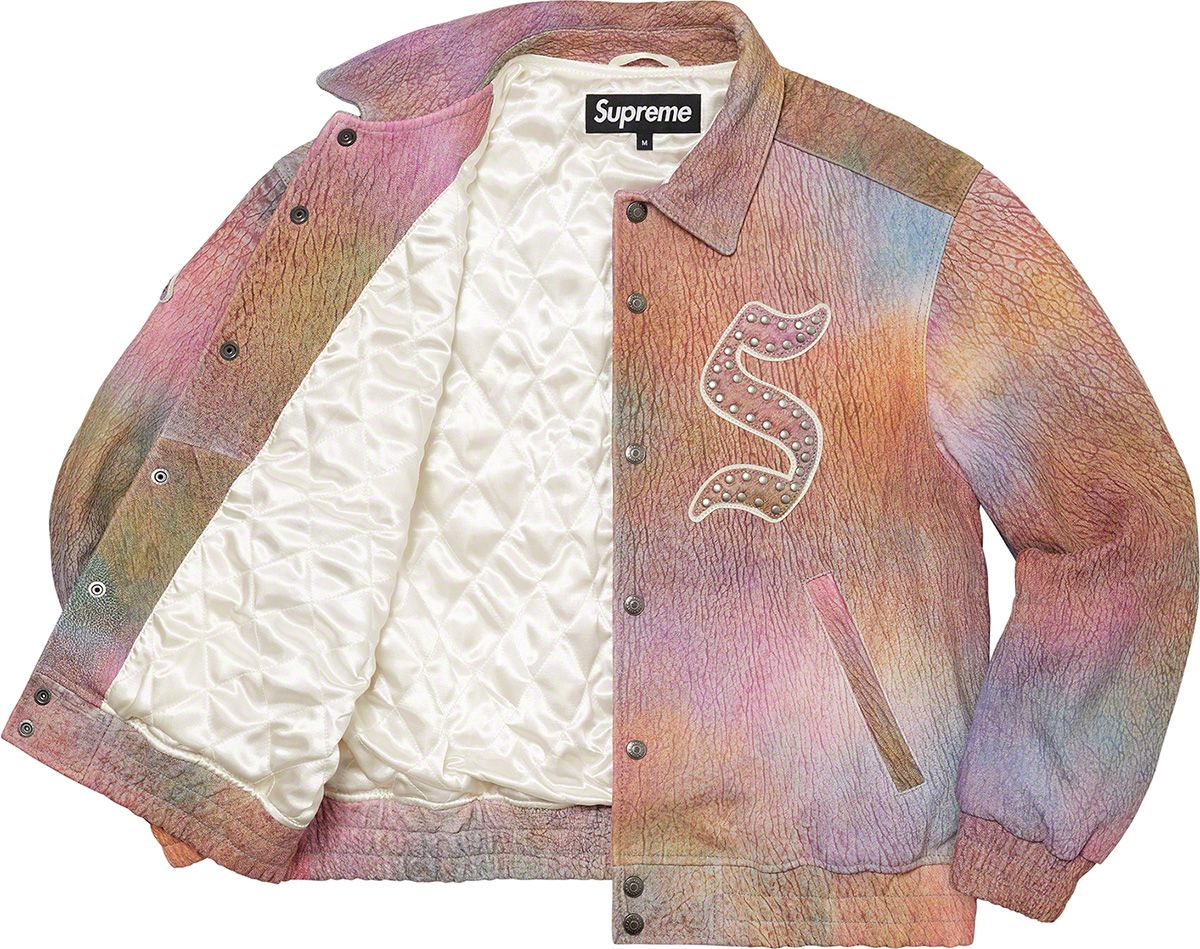 ジャケット・アウター Supreme Pebbled Leather Varsity Jacket Supreme Pebbled Leather Varsity Jacket (FW21) - $798