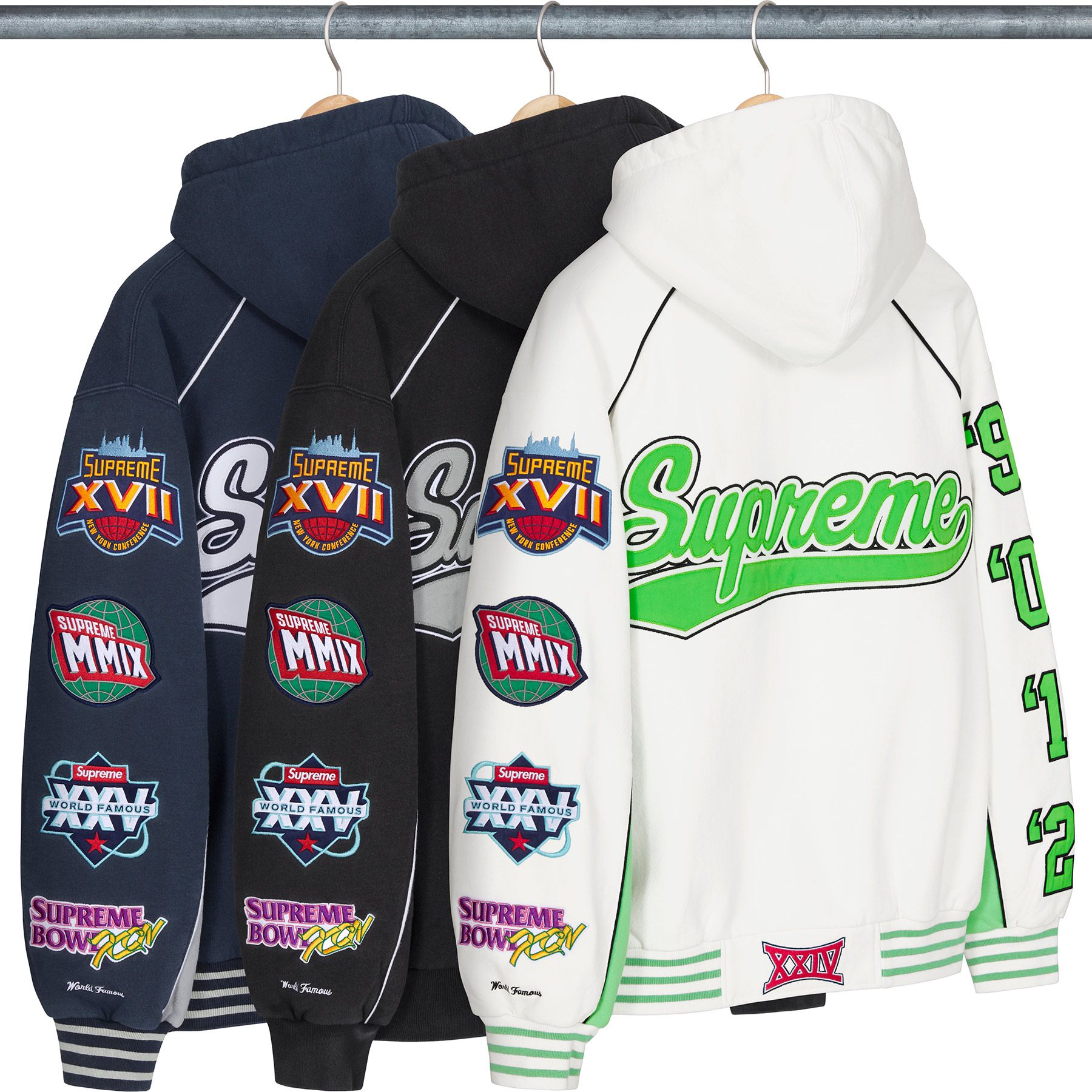 ジャケット・アウター supreme Playoffs ZipUp Hooded Sweatshirt Supreme Playoffs Zip Up Hooded Sweatshirt Navy Men's - SS25 - US