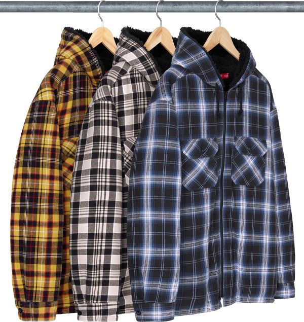 Lined Zip Up Hooded Flannel Shirt