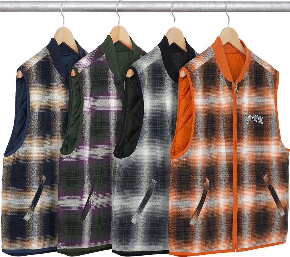 トップス Supreme Reversible Shadow Plaid Vest M Supreme Reversible Shadow Plaid Vest (FW17) - $158