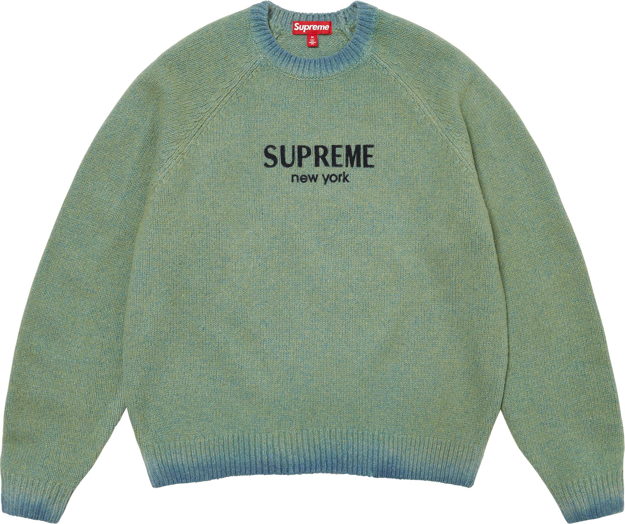 【ひゅ】Supreme Flocked Logo Sweater Supreme Flocked Logo Sweater Green Men's - FW24 - US