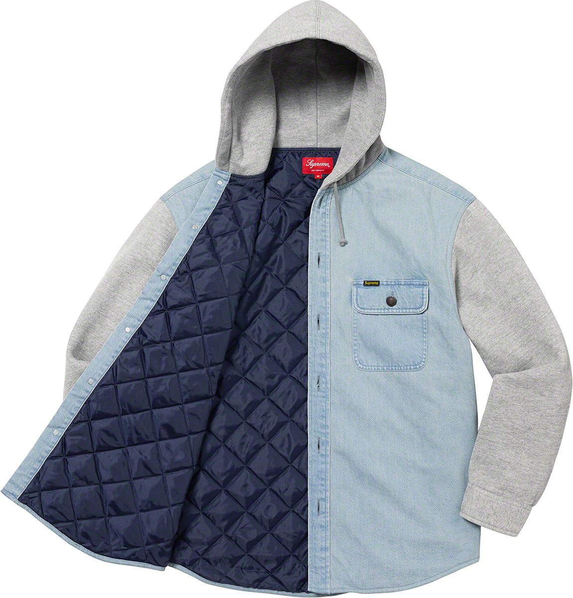 ジャケット・アウター Supreme Fleece Hooded Denim Shirt Supreme Fleece Hooded Denim Shirt (FW22) - $148