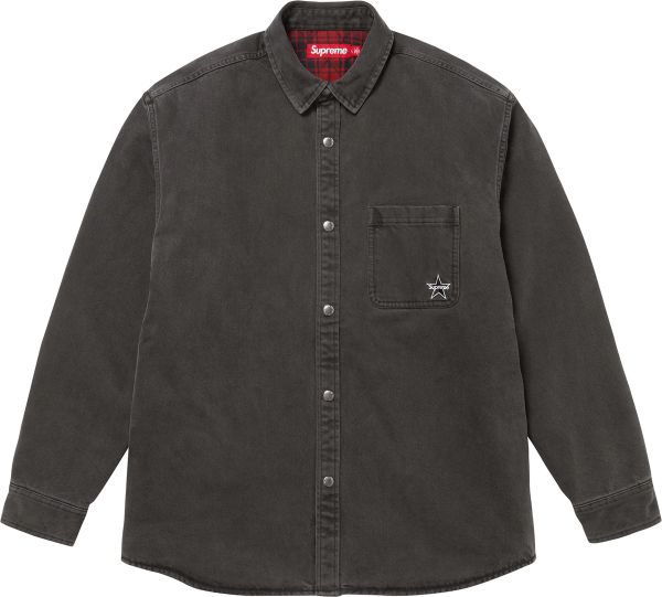 Quilted Lined Denim Snap Shirt