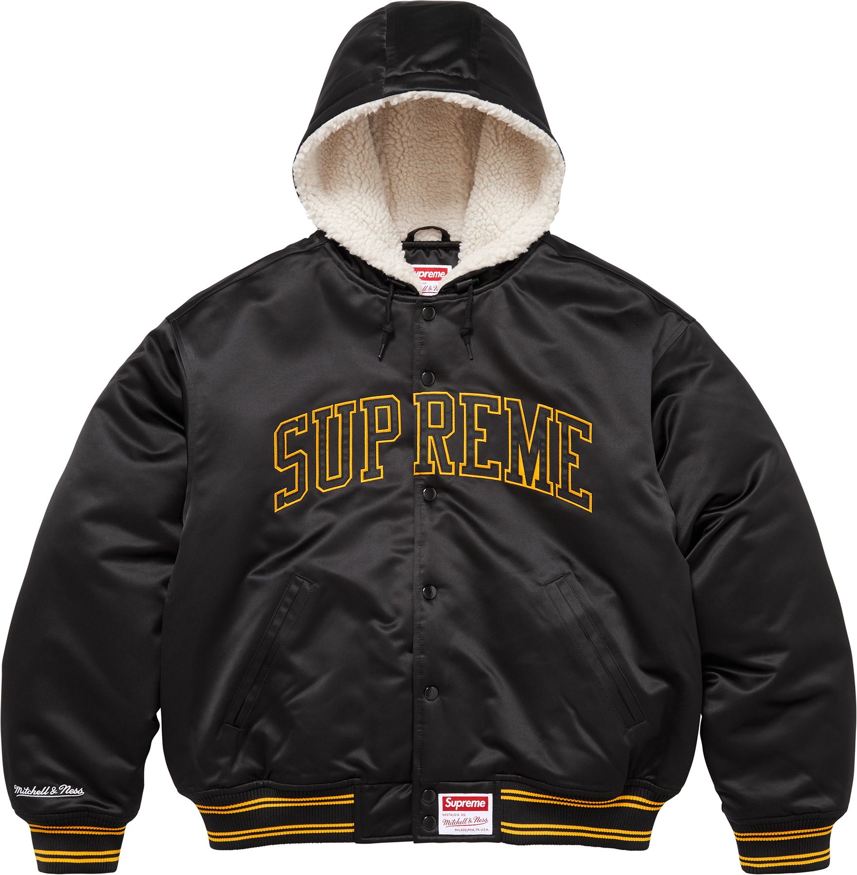 Supreme Mitchell & Ness スタジャン Supreme Mitchell & Ness Satin Varsity Jacket (FW24) - $248