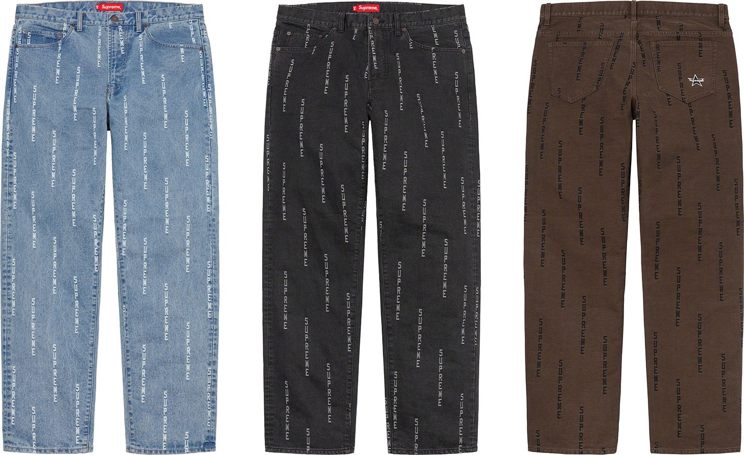 パンツ Supreme Logo Stripe Jacquard Jean Fall/Winter 2020 Preview – Supreme
