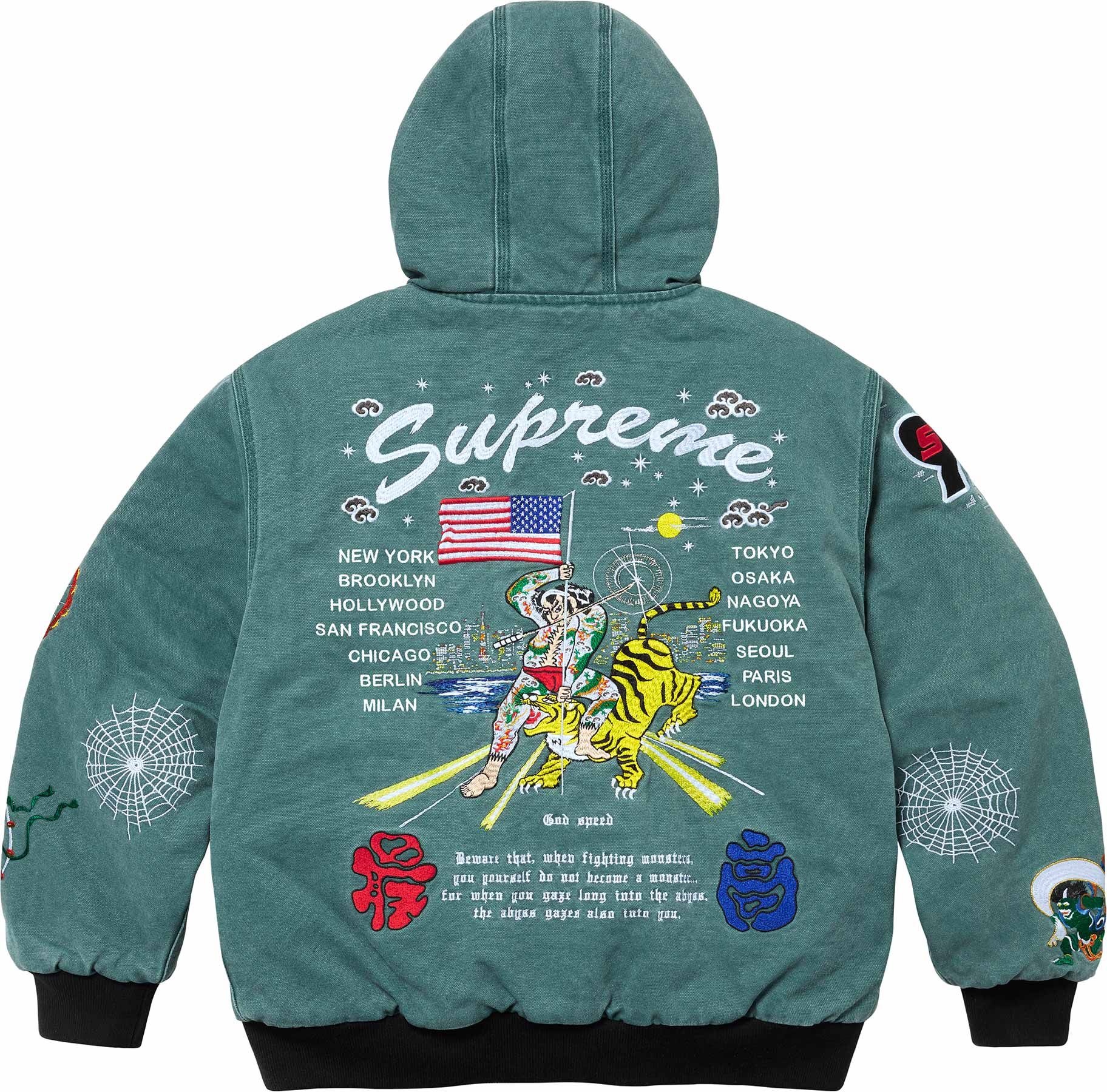 AOI Embroidered Hooded Work Jacket フレイムス Supreme AOI Embroidered Hooded Work Jacket Flames Men's