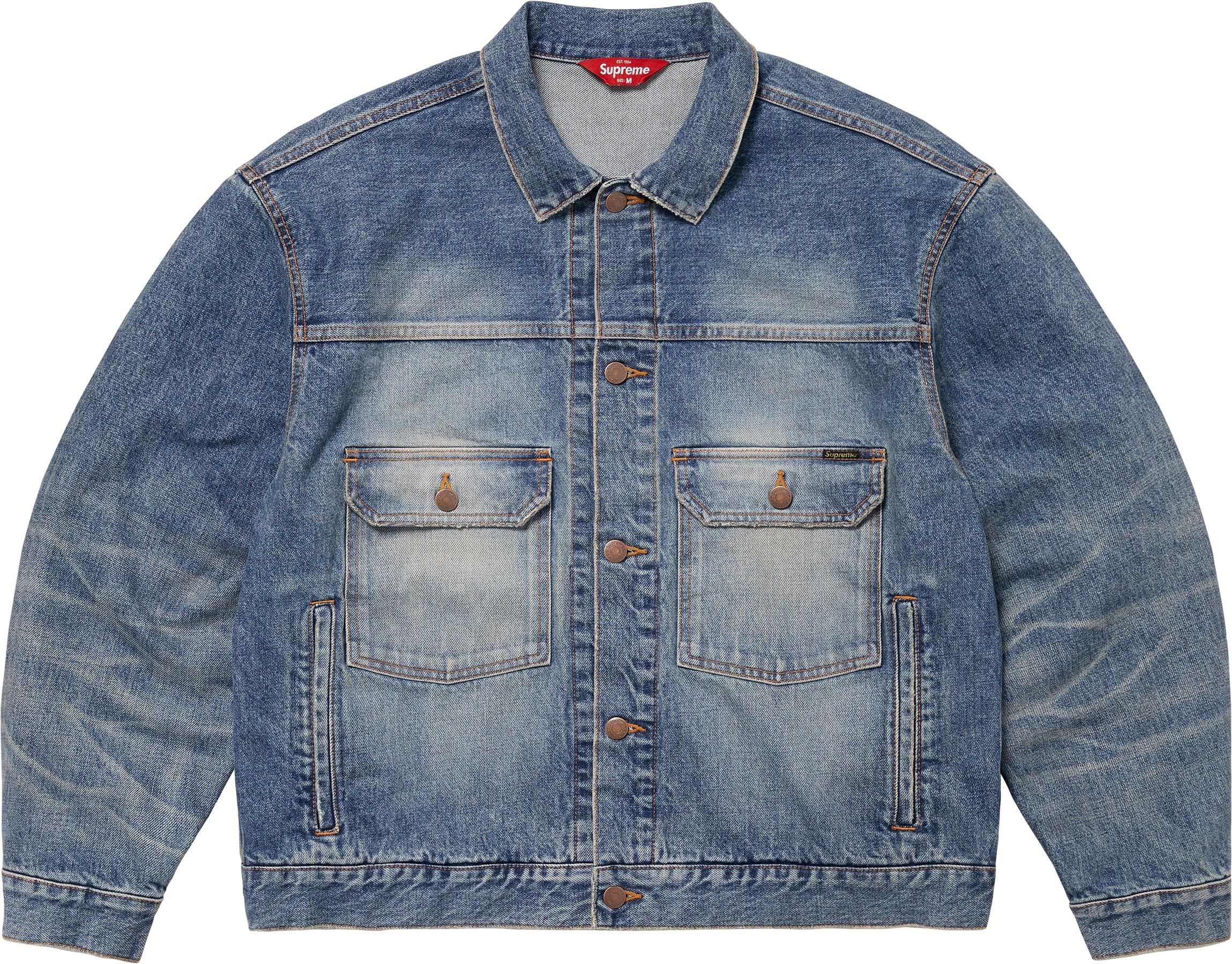 ジャケット・アウター Supreme Distressed Selvedge Trucker Supreme Distressed Selvedge Trucker Jacket Washed Black