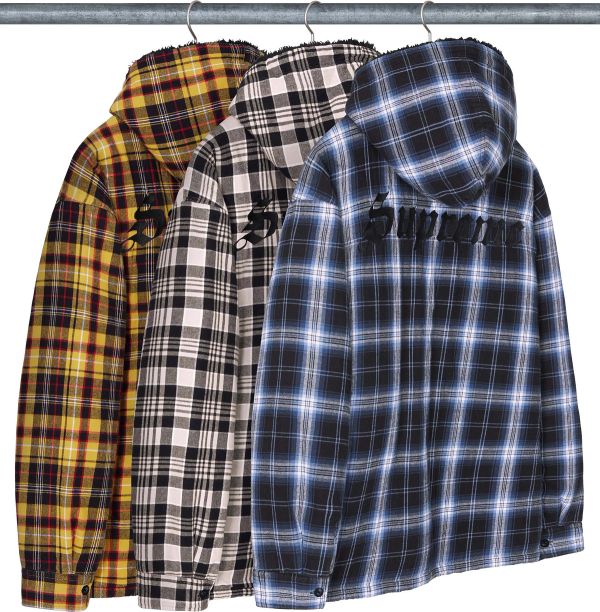 Lined Zip Up Hooded Flannel Shirt