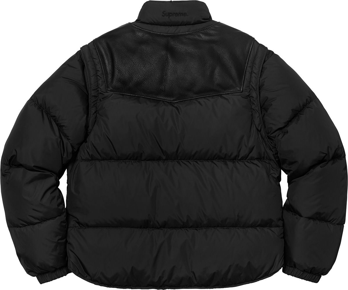 ジャケット・アウター Supreme SchottDown PuffyJacket Supreme Schott Chevron Leather Down Puffer Jacket (FW24) - $1298